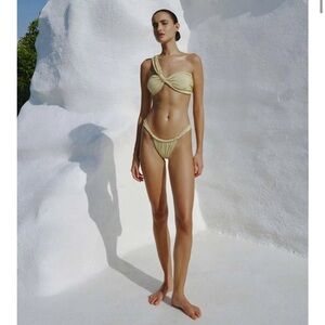 One-Shoulder Cream Sparkle Bikini